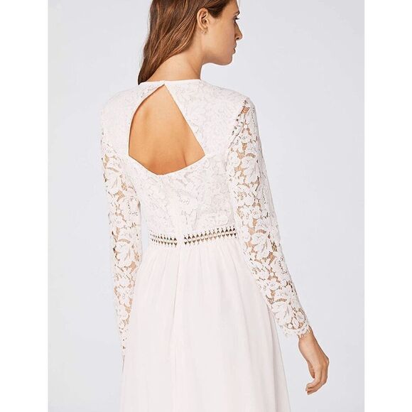 Pink Blush Lace Cocktail A-Line Long Sleeve Elegant Romantic Classy Dress XXL NW - Picture 11 of 16